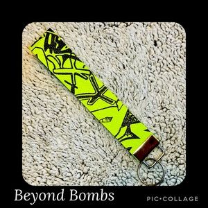 Bright Green Graffiti Styled Wristlet
